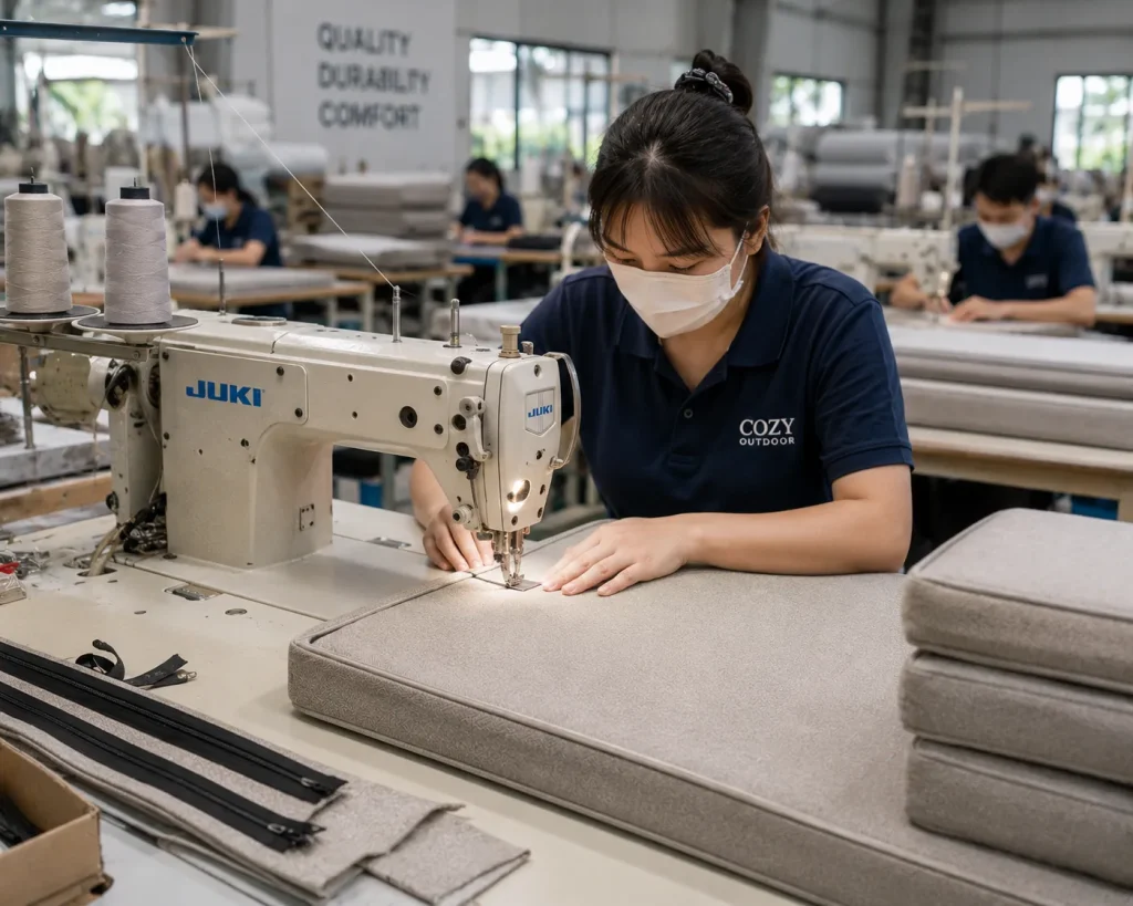 Nệm ghế hồ bơi 15 Gia công nệm ghế hồ bơi trực tiếp tại xưởng đảm bảo chất lượng.