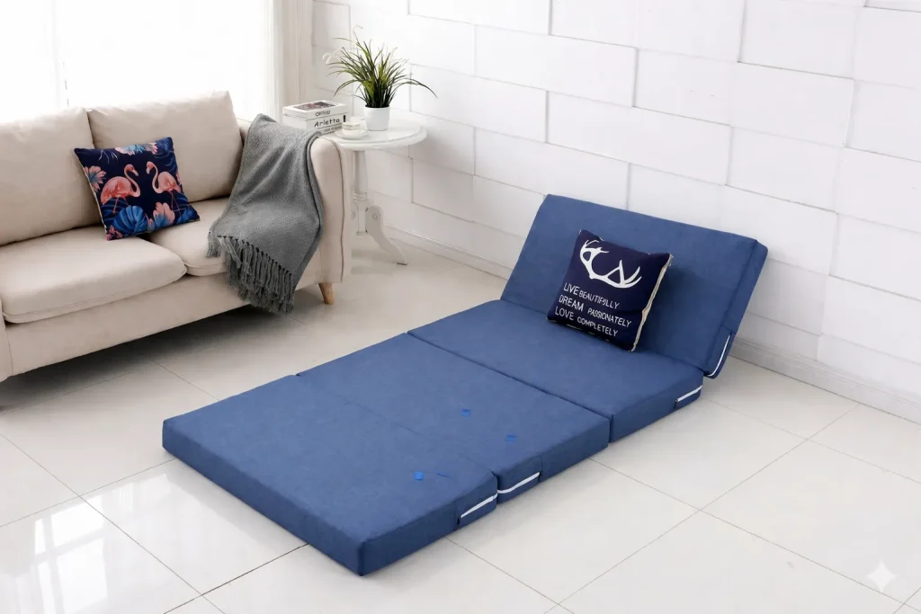 Nệm ngồi bệt 13 Nệm ngồi gấp 3 giúp tiết kiệm diện tích, dễ cất giữ