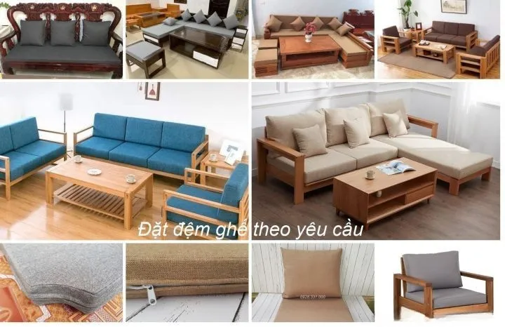 Nệm ghế salon gỗ 7 Nhận đặt nệm ghế salon gỗ theo từng vị trí và kích thước riêng