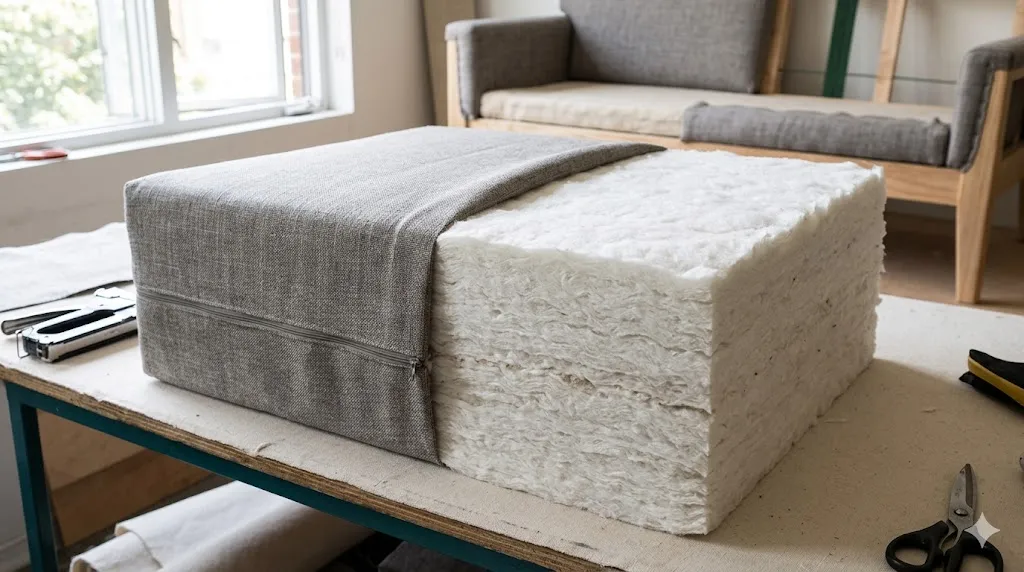 Nệm Ghế Sofa TPHCM Giá Xưởng – May Theo Yêu Cầu 5 Nệm ghế sofa bông ép có độ cứng cao, ít xẹp lún, giá thành tiết kiệm.