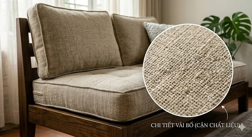 Nệm Ghế Sofa TPHCM Giá Xưởng – May Theo Yêu Cầu 6 Đệm ghế sofa vải bố với thiết kế tinh tế
