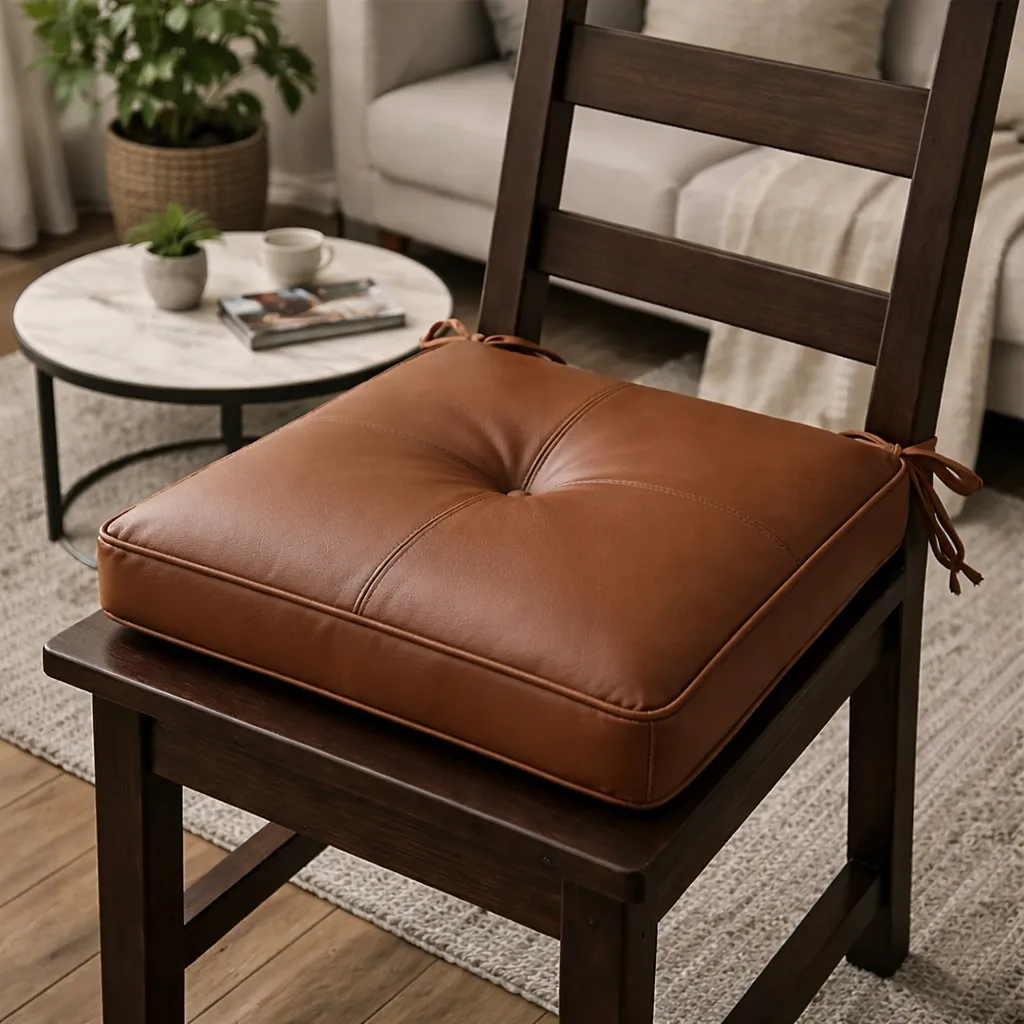 Bộ Mẫu Catalogue Nệm Ngồi Đẹp – Đa Dạng Mẫu & Chất Liệu 4 Nệm vuông màu nâu đất với thiết kế tối giản