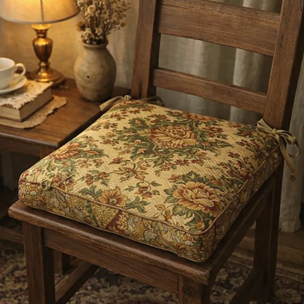 Bộ Mẫu Catalogue Nệm Ngồi Đẹp – Đa Dạng Mẫu & Chất Liệu 5 Nệm phong cách vintage họa tiết cổ điển, tông màu ấm