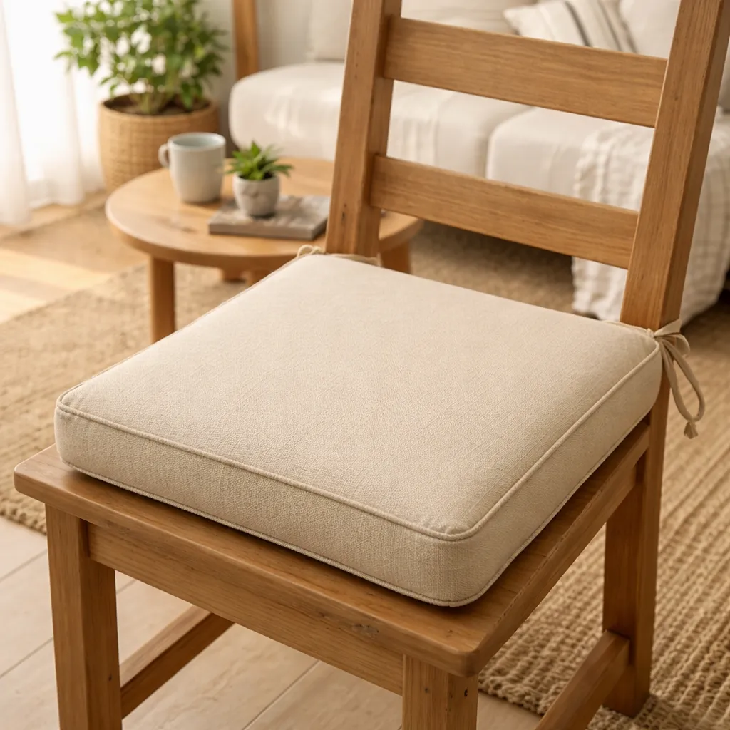 Bộ Mẫu Catalogue Nệm Ngồi Đẹp – Đa Dạng Mẫu & Chất Liệu 7 Nệm vải bố (canvas) màu be với thiết kế đơn giản