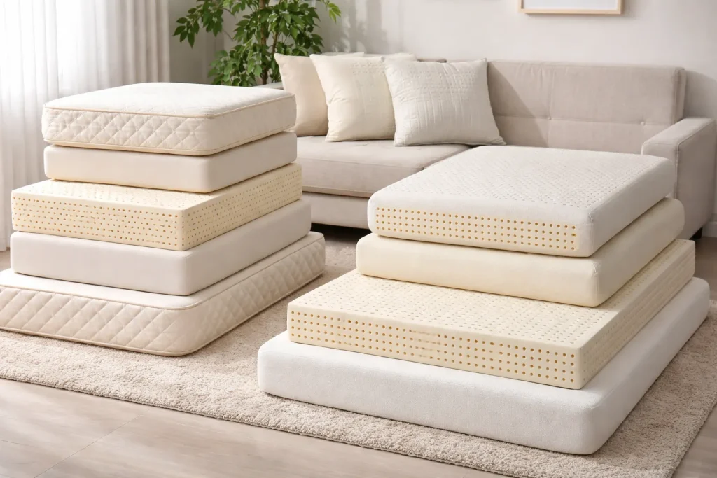 May Nệm Ghế Cao Su Tại TPHCM Theo Yêu Cầu Tận Nơi, Giá Tốt, Bền Đẹp 1 nem sofa cao su
