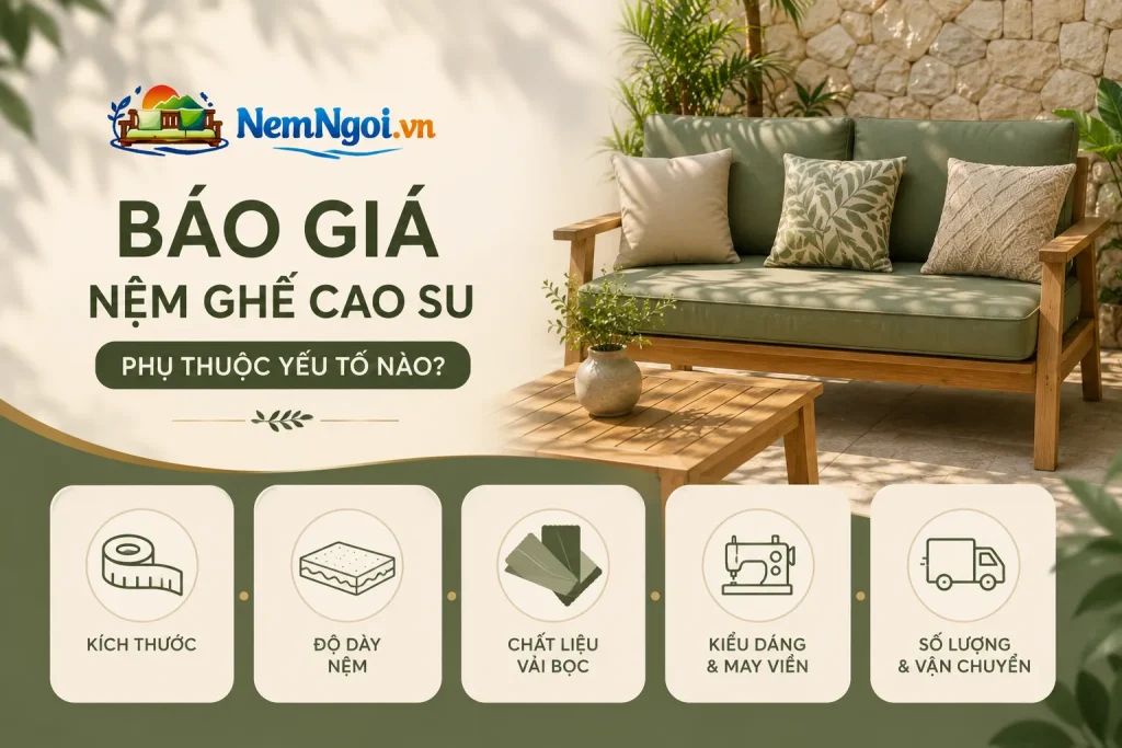 Nệm Ghế Cao Su Bền Đẹp Cho Quán Cafe, Resort, Homestay 15 Giá nệm ghế cao su trên thị trường hiện nay có sự chênh lệch tùy theo chất liệu, kích thước và yêu cầu thiết kế thực tế.