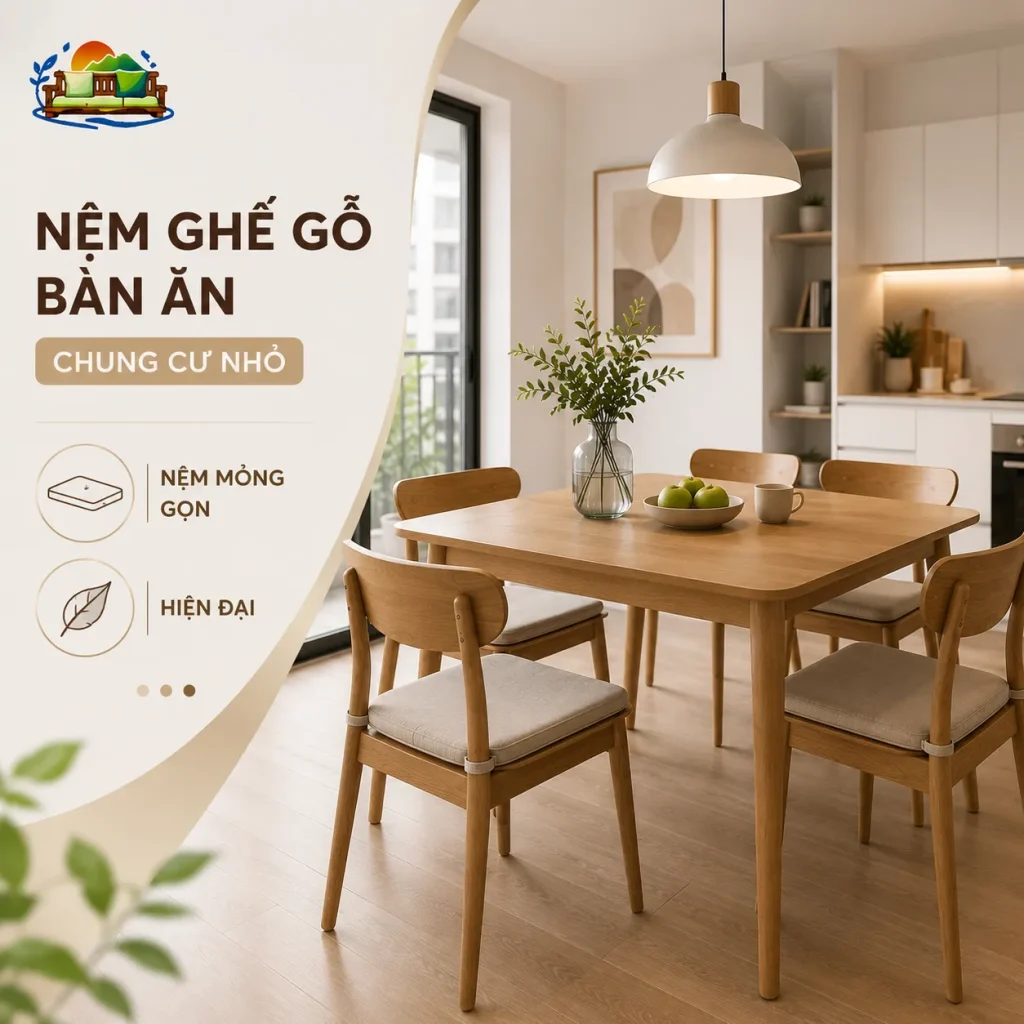 Thiết kế nệm tối giản phù hợp cho căn hộ hiện đại diện tích nhỏ.