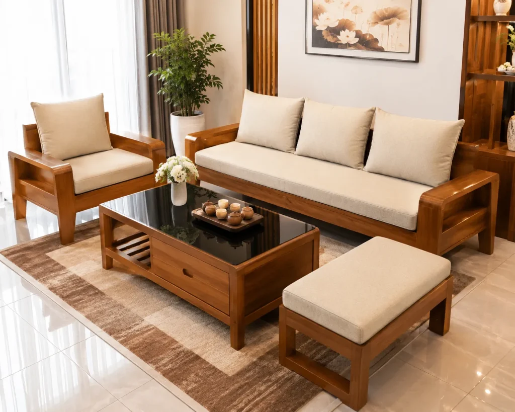 nệm ghế gỗ 26 Chọn màu sắc và chất liệu nệm hài hòa với phong cách nội thất.