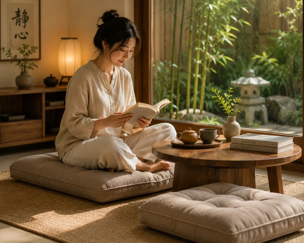 Đệm Bệt Phòng Khách, Ban Công, Quán Cafe | May Theo Yêu Cầu 3 óc đọc sách ấm cúng với bộ đệm bệt chất liệu mềm mại
