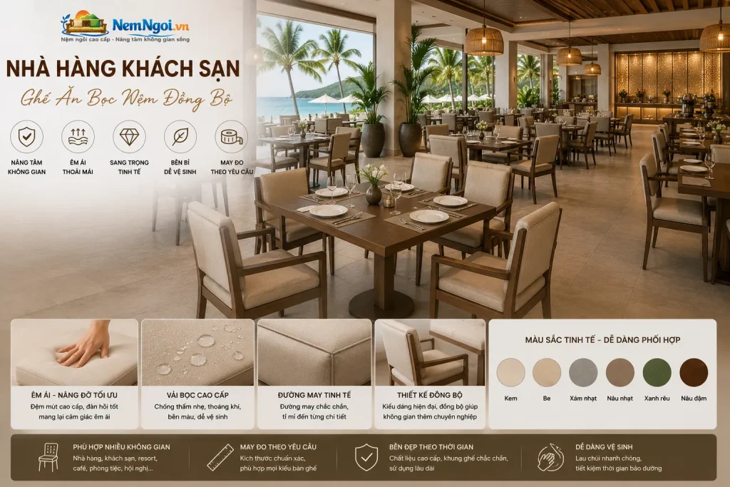 10 Mẫu Nệm ở Khách Sạn 5 Sao Giá Tốt, Êm Ái Và Sang Trọng 13 Nệm ghế bàn ăn giúp nâng cao trải nghiệm dùng bữa của khách hàng.