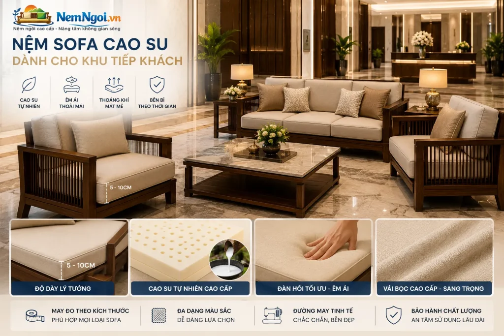 10 Mẫu Nệm ở Khách Sạn 5 Sao Giá Tốt, Êm Ái Và Sang Trọng 7 Nệm sofa cao su tự nhiên mang đến cảm giác êm ái, sang trọng và nâng cao trải nghiệm tiếp khách trong mọi không gian.