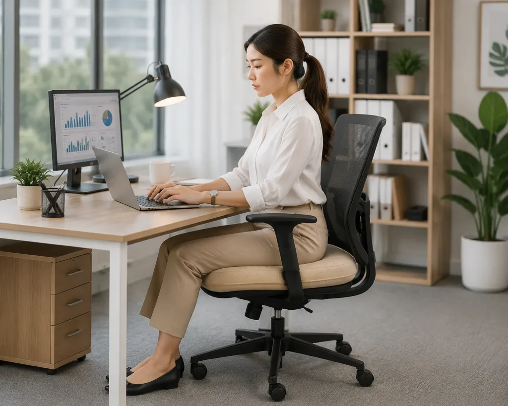 Nệm Ngồi Ghế Văn Phòng Êm Ái, Chống Đau Lưng, Ngồi Lâu Không Mỏi 3 ử dụng nệm ngồi ghế văn phòng giúp cải thiện hiệu suất làm việc