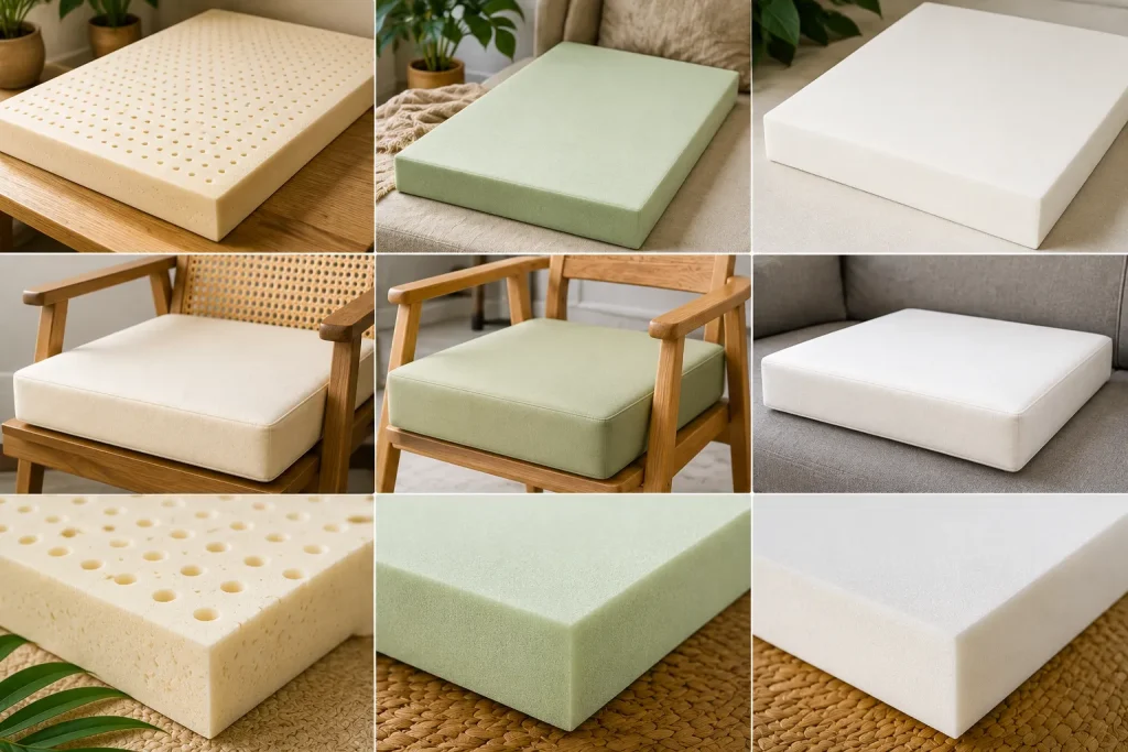 Các dòng nệm ngồi cao su phổ biến phù hợp nhiều nhu cầu sử dụng