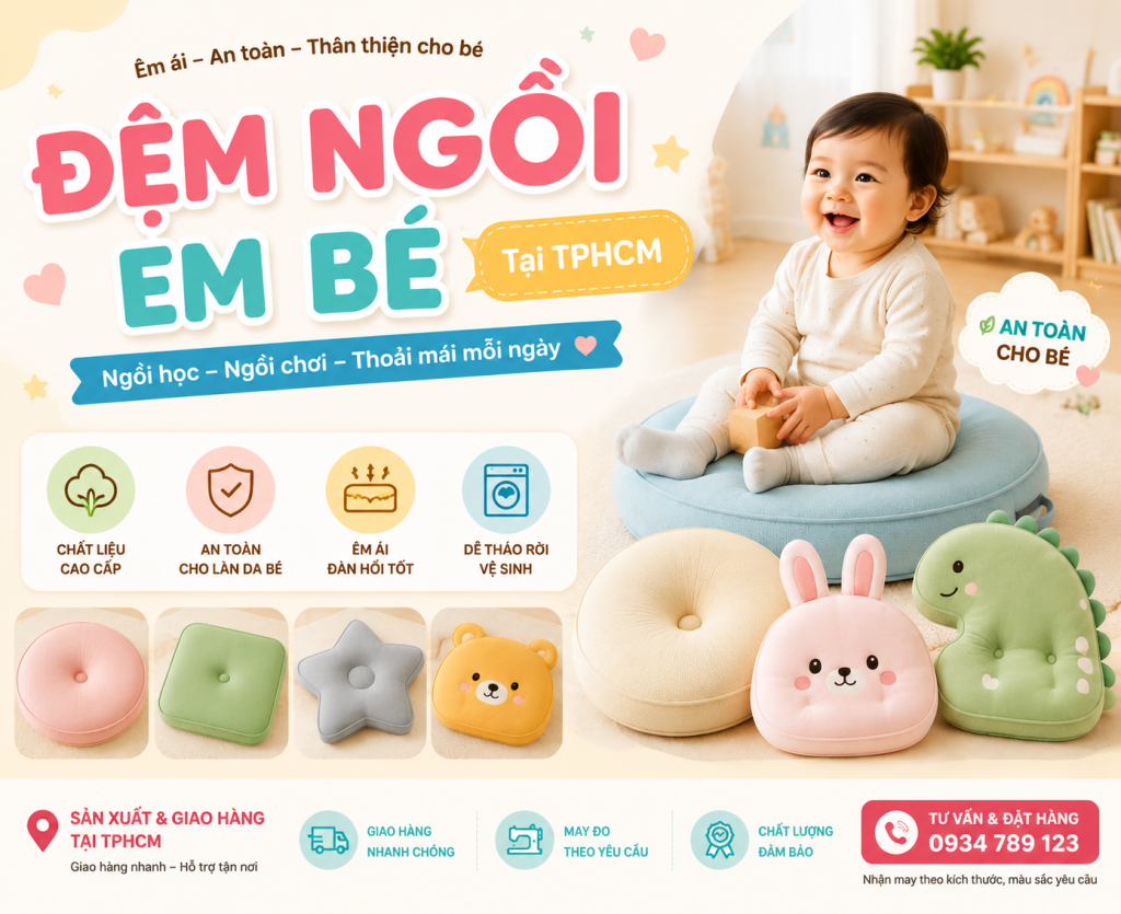 Đệm Ngồi Em Bé Tại TPHCM | Giá Tốt, Nhiều Mẫu Đẹp, May Theo Size 1 embe