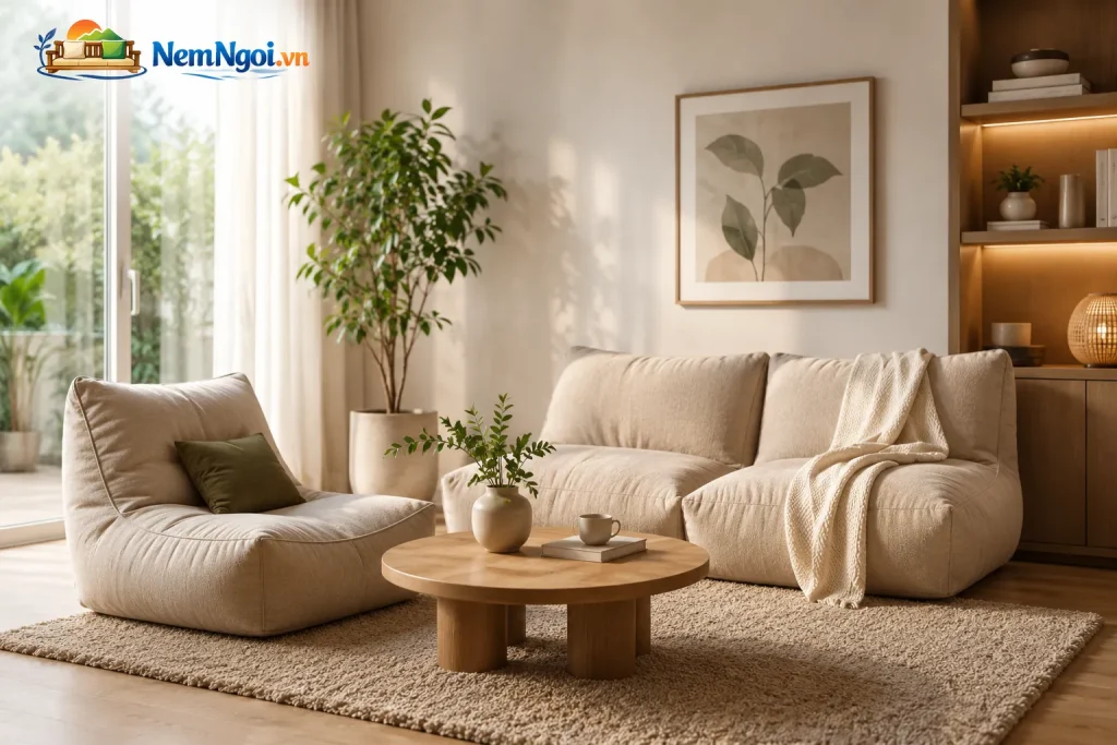 Những Mẫu Ghế Lười Được Ưa Chuộng Hiện Nay – Đẹp, Êm Ái, Phù Hợp Mọi Không Gian 5 Ghế lười dáng sofa mang đến cảm giác như sofa truyền thống nhưng mềm mại hơn.