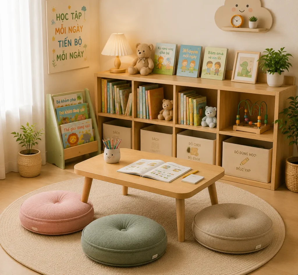 Đệm Ngồi Em Bé Tại TPHCM | Giá Tốt, Nhiều Mẫu Đẹp, May Theo Size 4 Đệm Ngồi Em Bé tạo góc học tập gọn gàng và thân thiện