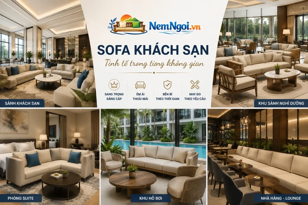 Nệm Sofa 29 Nệm sofa sử dụng cho khách sạn với chất liệu sang trọng