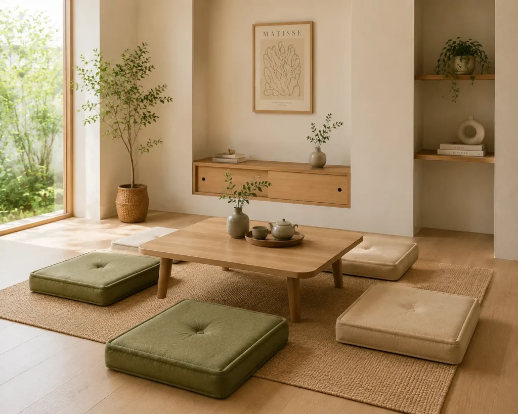Nệm Ngồi Bệt Vuông Tại TPHCM Êm, Đẹp, Bền – May Theo Yêu Cầu 3 Thiết kế tối giản giúp tối ưu không gian sống hiện đại
