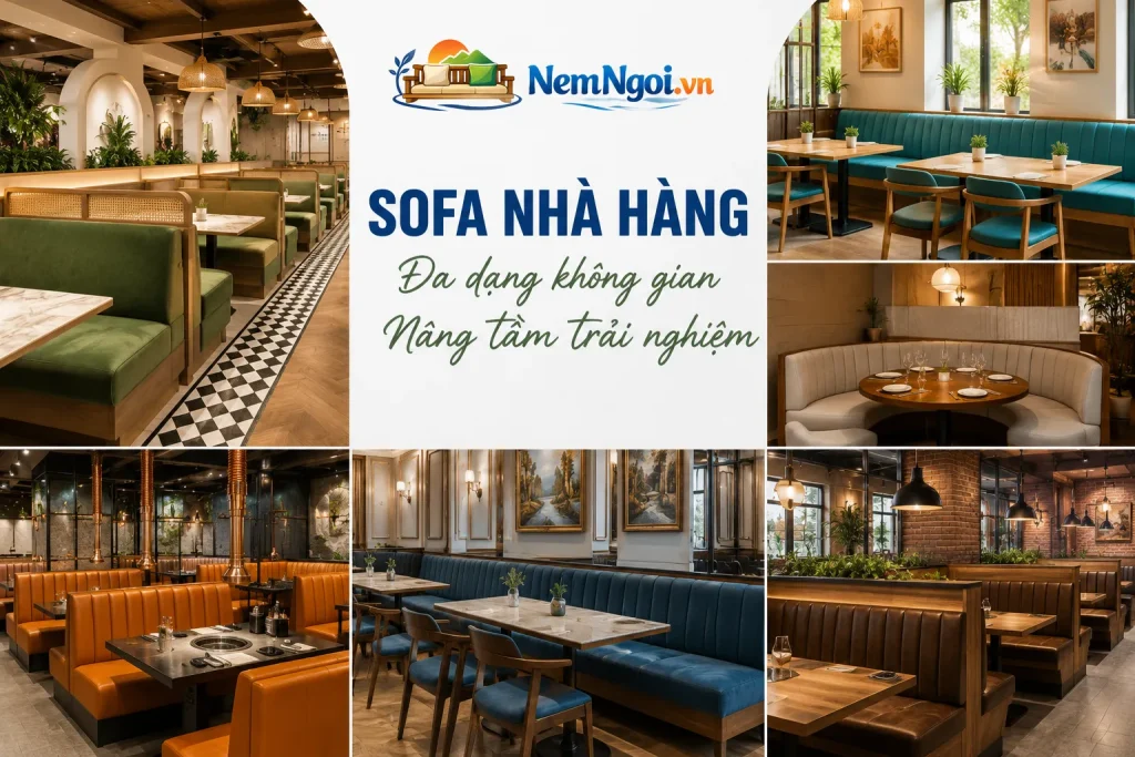 Nệm Sofa 28 Nệm sofa sử dụng cho nhà hàng với chất liệu bền đẹp, dễ vệ sinh.