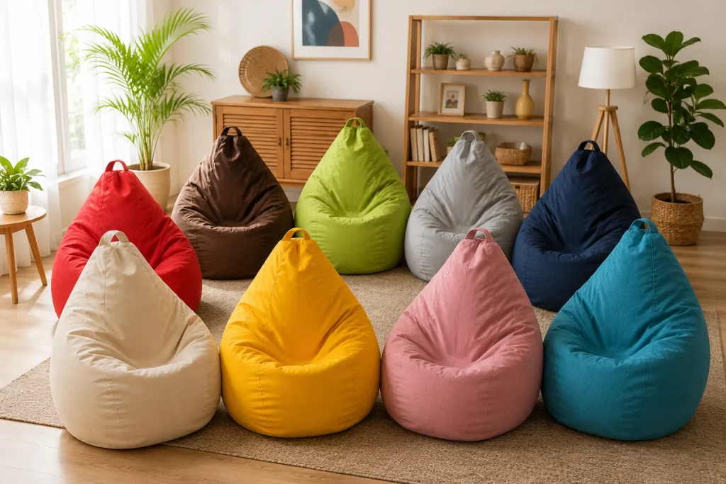 Những Mẫu Ghế Lười Được Ưa Chuộng Hiện Nay – Đẹp, Êm Ái, Phù Hợp Mọi Không Gian 4 Ghế lười hạt xốp hình quả lê là mẫu bán chạy nhờ khả năng ôm sát cơ thể.