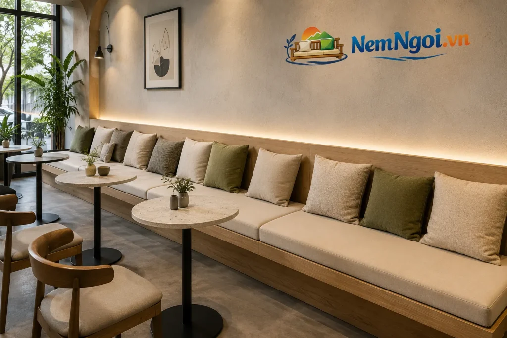 Đệm ngồi sofa băng dài phù hợp phòng khách, căn hộ và không gian có diện tích vừa phải