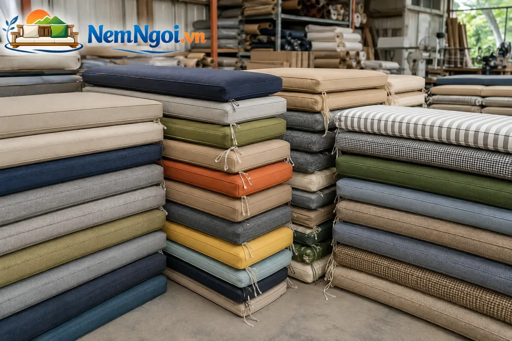 Nệm Ghế Băng Dài Theo Kích Thước – Êm Ái, Đẹp, Giá Tốt 1 kho nem