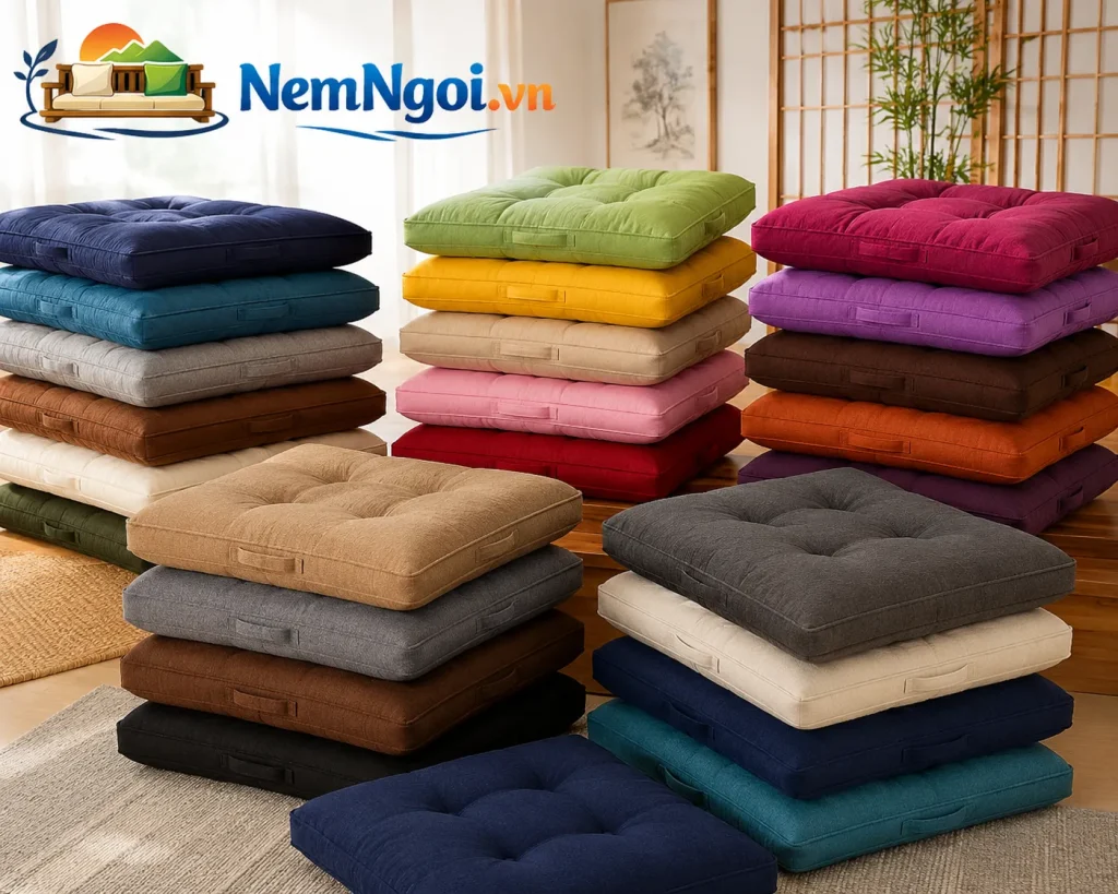 Nệm đệm ngồi bệt phù hợp cho không gian thư giãn